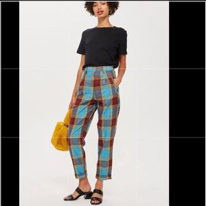NWOT Topshop plaid Pants 2 (fits like 0)